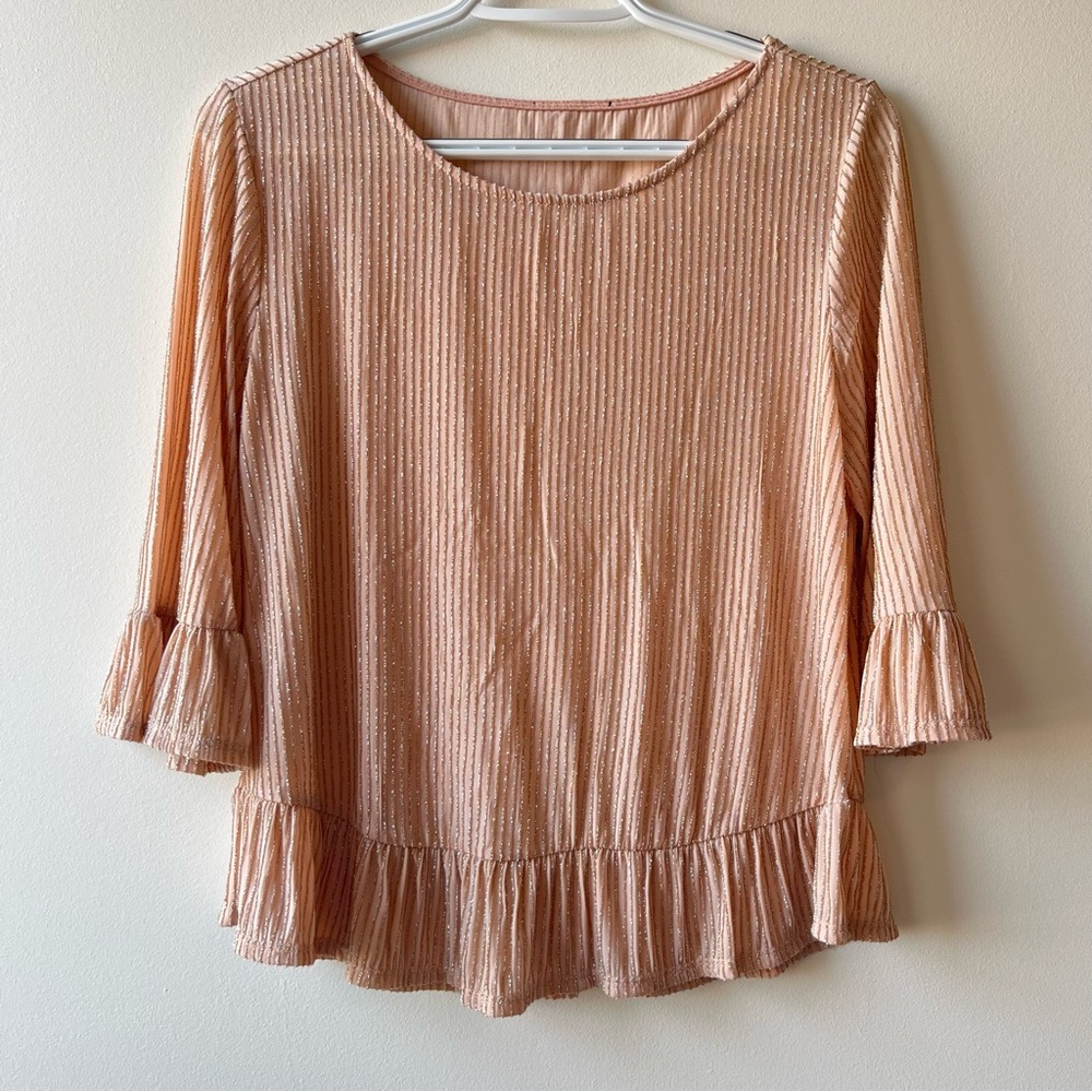 Shimmery half sleeve top